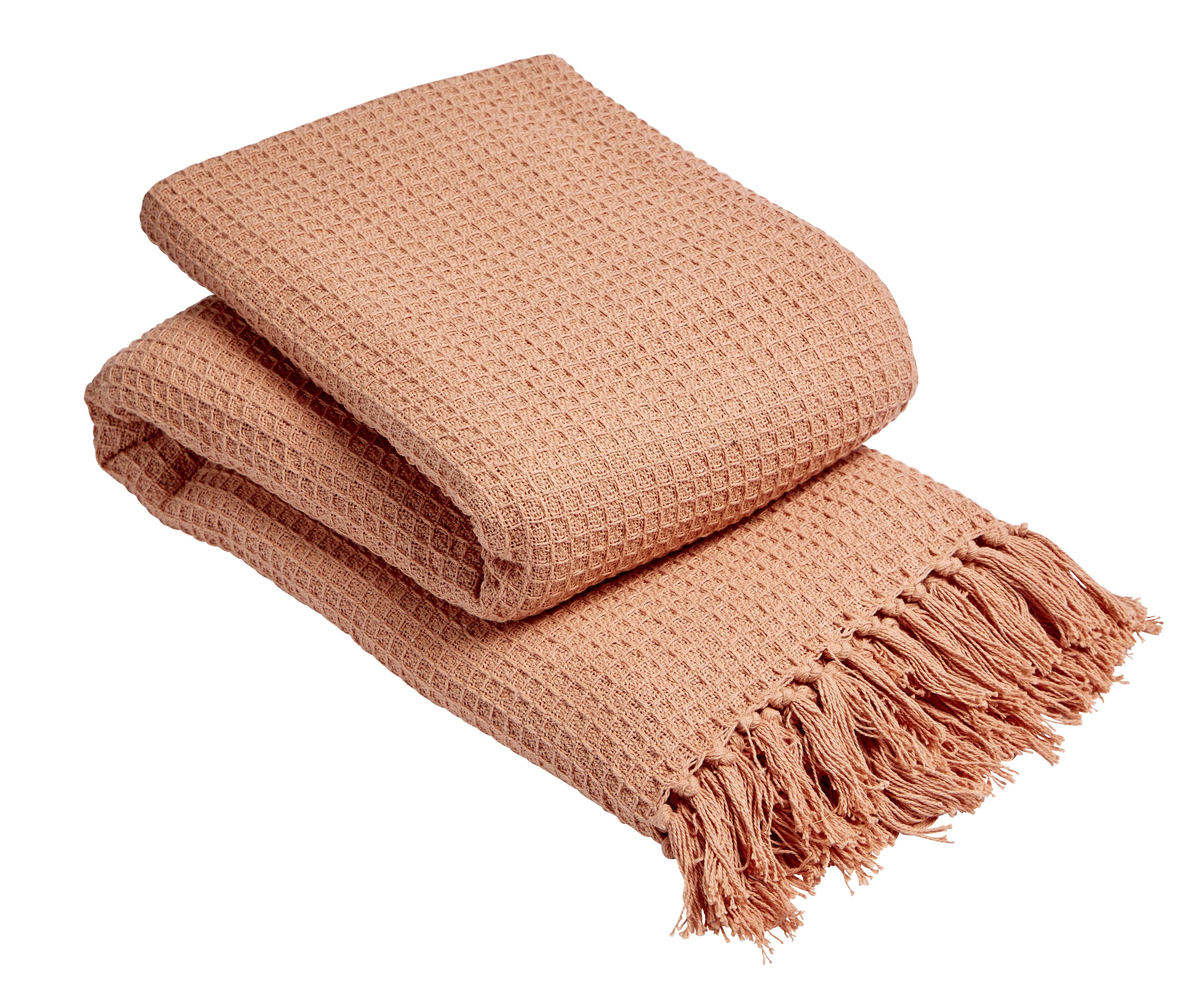 Olivia Rocco Lisbon Cotton Honeycomb Throw Blanket