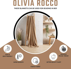 Olivia Rocco Flannel Fleece Throw Blanket, Three Sizes