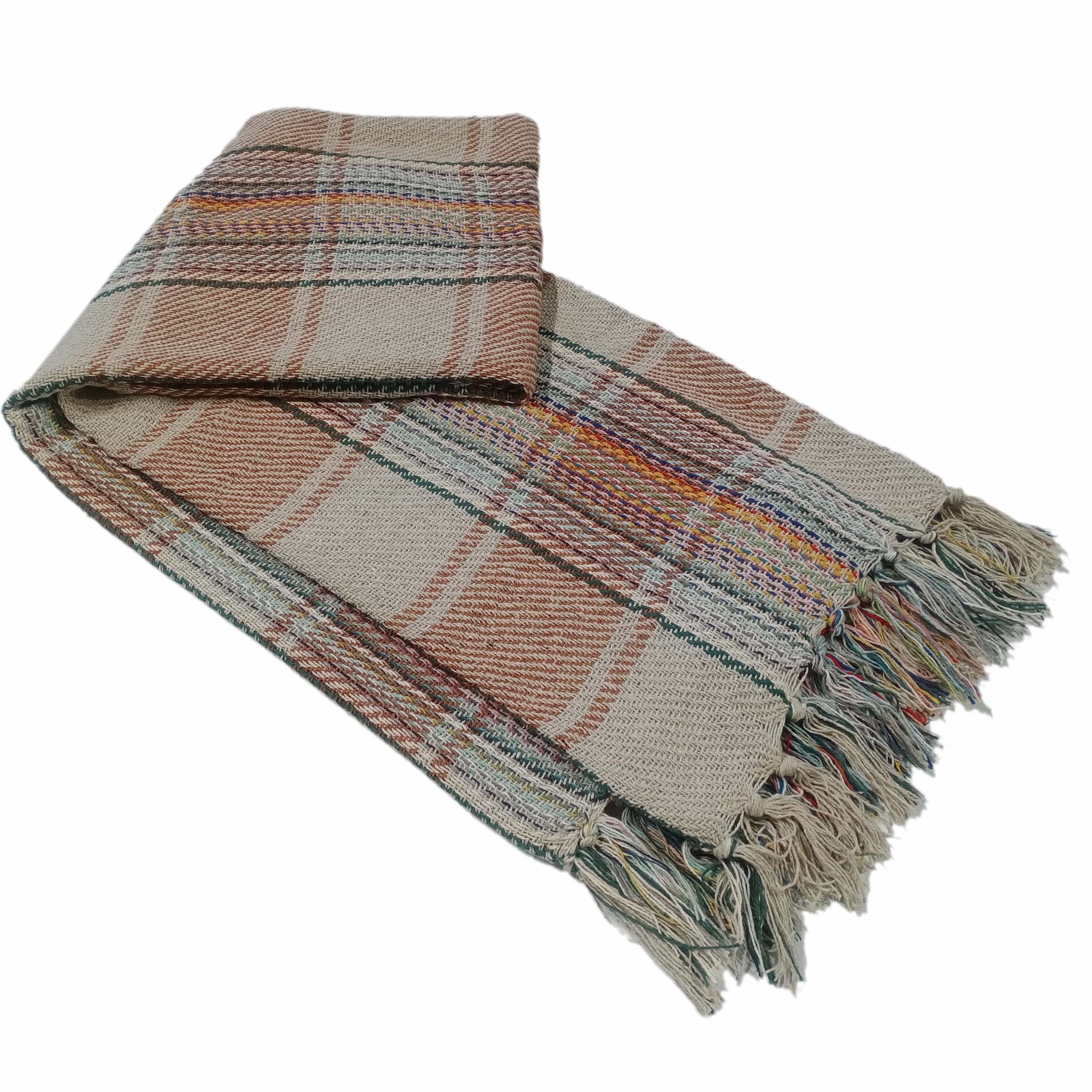Olivia Rocco Check Stripe Recycled Cotton Picnic Blanket, 130 x 150 cm
