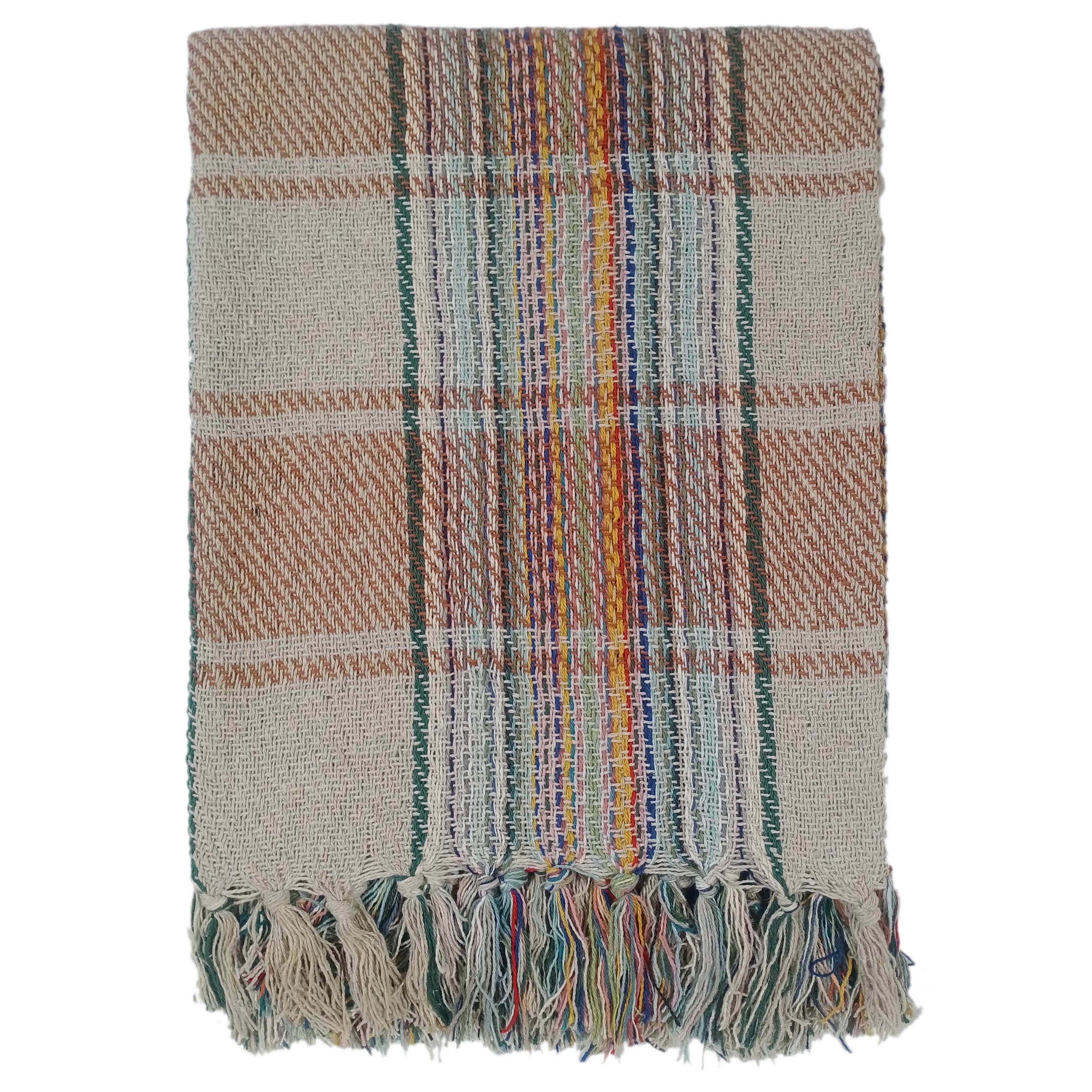 Olivia Rocco Check Stripe Recycled Cotton Picnic Blanket, 130 x 150 cm