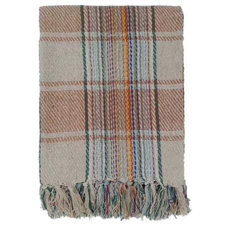 Olivia Rocco Check Stripe Recycled Cotton Picnic Blanket, 130 x 150 cm