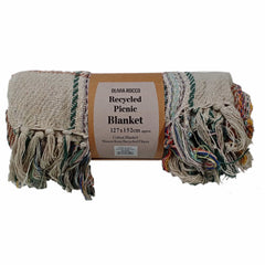 Olivia Rocco Check Stripe Recycled Cotton Picnic Blanket, 130 x 150 cm