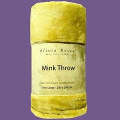 Olivia Rocco Mink Faux Fur Velvet Touch Throw Blanket, Two Sizes