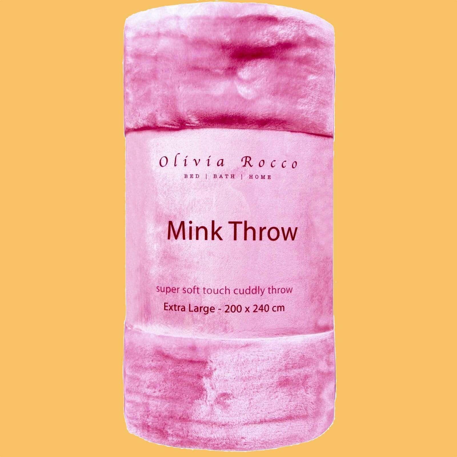 Olivia Rocco Mink Faux Fur Velvet Touch Throw Blanket, Two Sizes