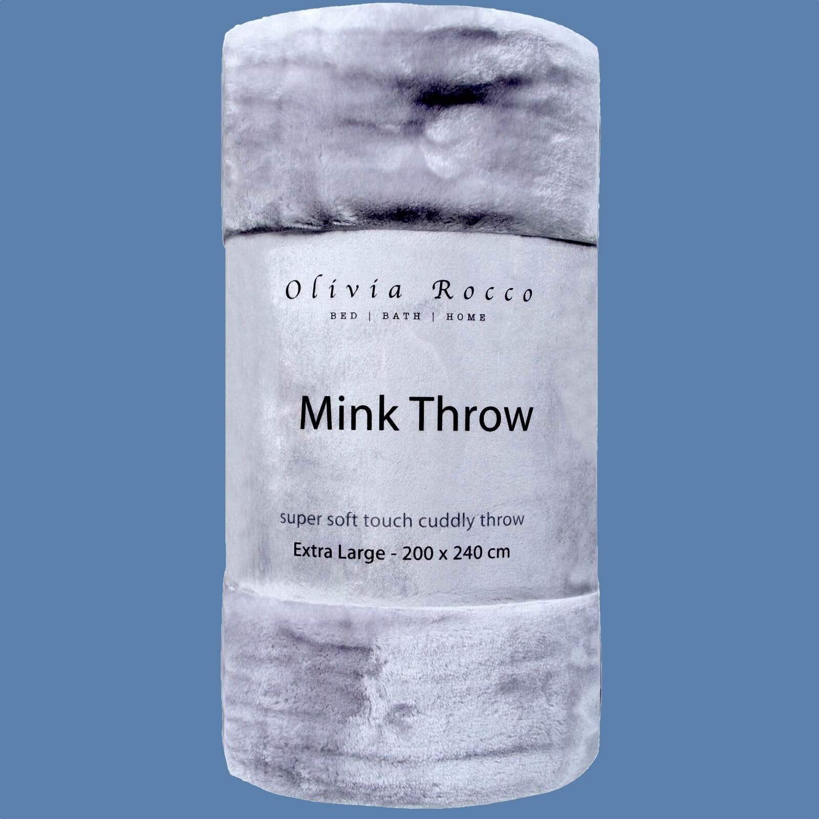 Olivia Rocco Mink Faux Fur Velvet Touch Throw Blanket, Two Sizes