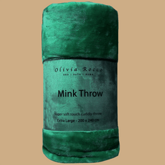Olivia Rocco Mink Faux Fur Velvet Touch Throw Blanket, Two Sizes