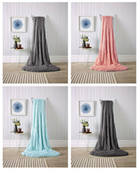 Olivia Rocco Snuggle and Cuddle Chunky Faux Fur Fleece Throw