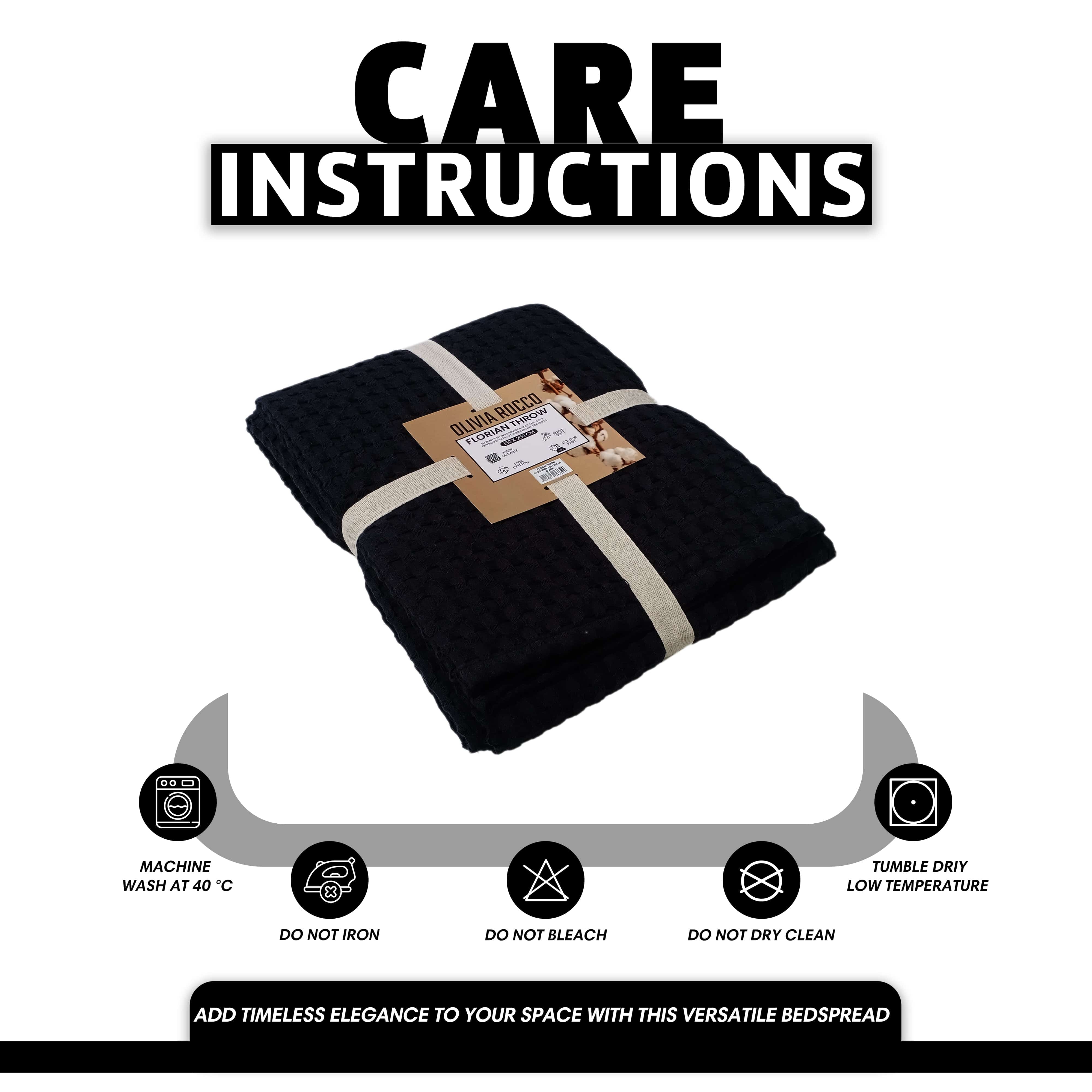 Olivia Rocco Florian Checked Cotton Throw, Black, 180 x 250 cm