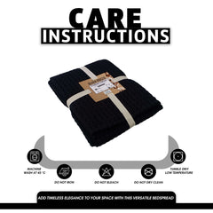 Olivia Rocco Florian Checked Cotton Throw, Black, 180 x 250 cm