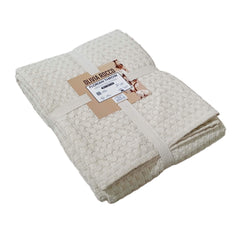 Olivia Rocco Florian Checked Cotton Throw, Natural, 180 x 250 cm