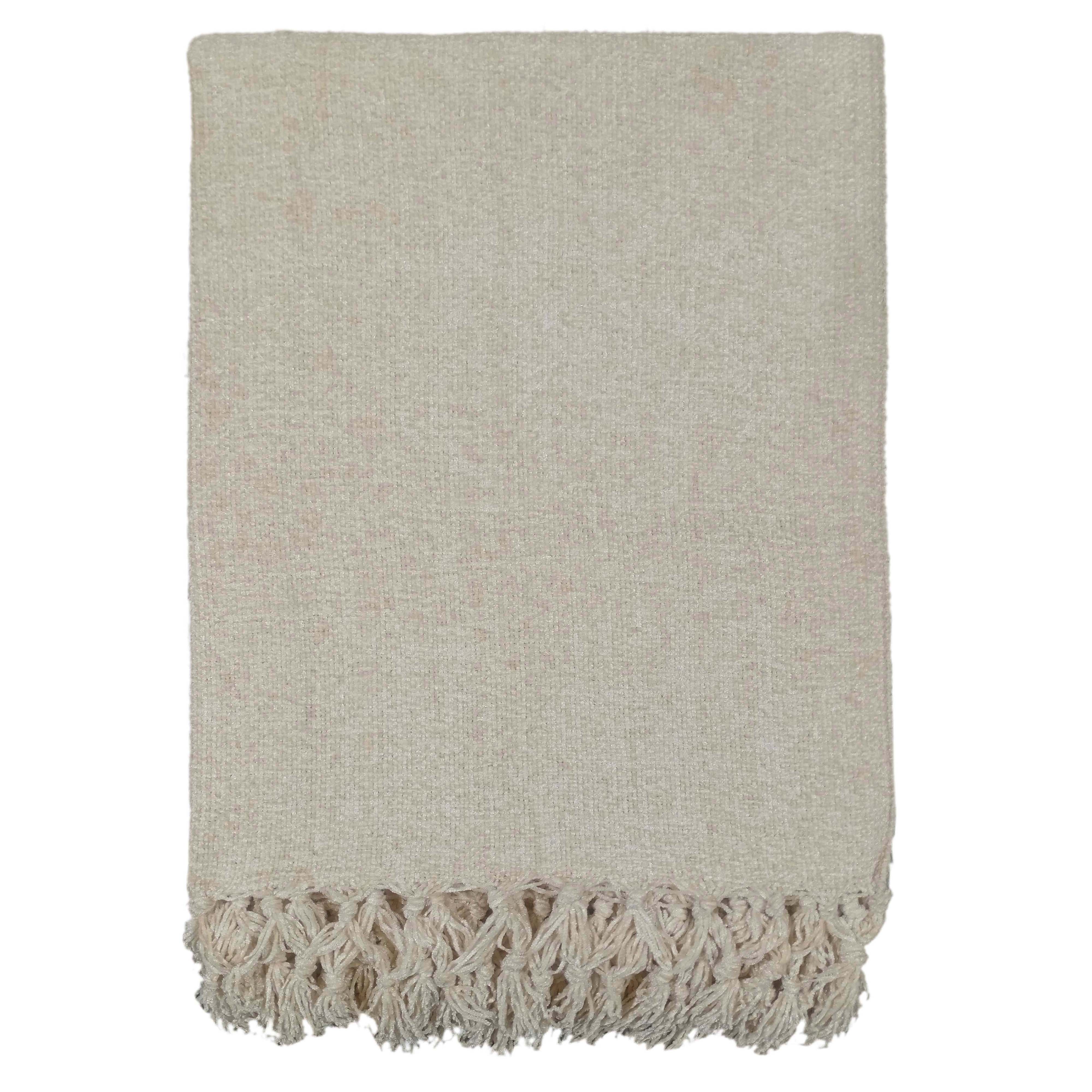 Olivia Rocco Chenille Tassel Throw Blanket, 130 x 170 cm