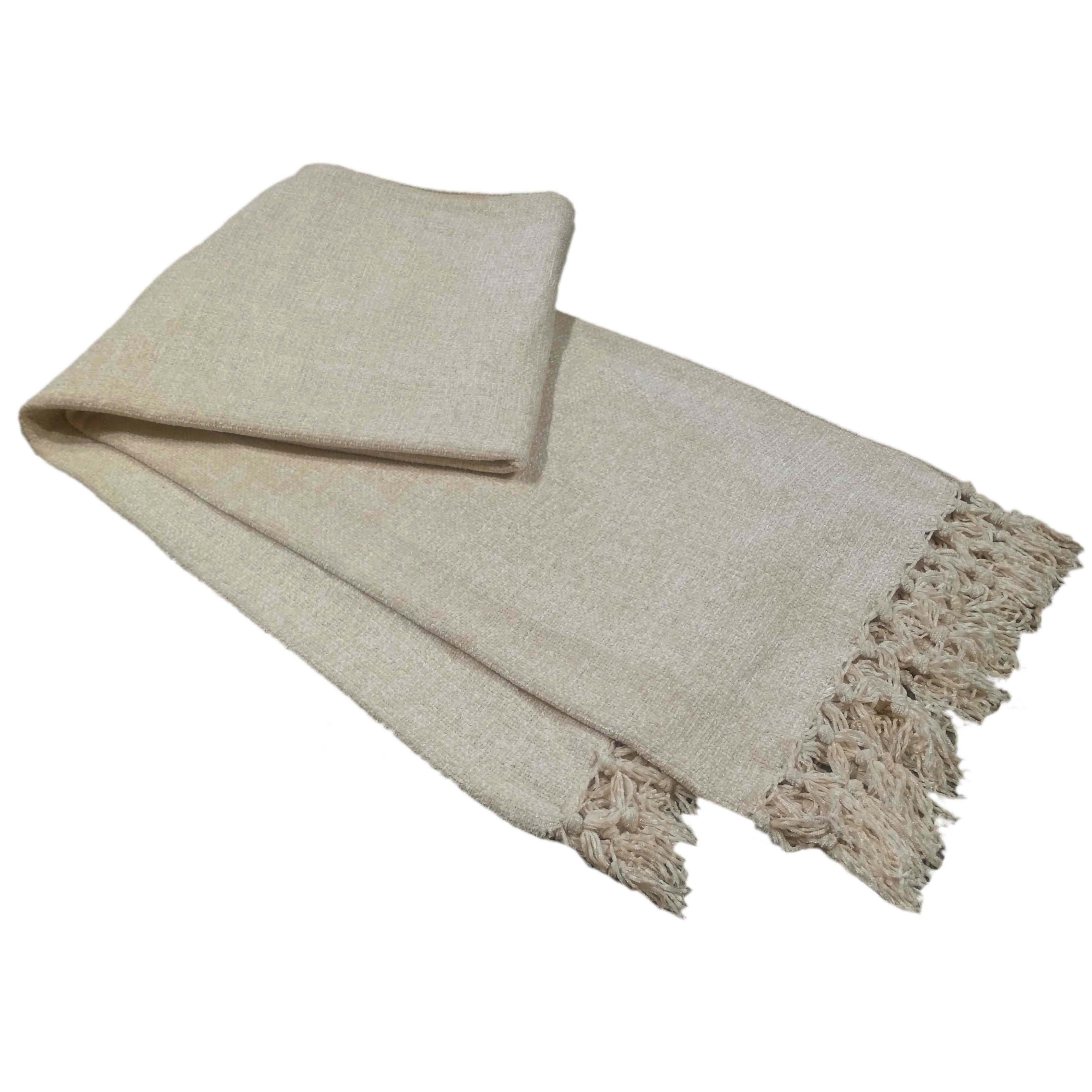 Olivia Rocco Chenille Tassel Throw Blanket, 130 x 170 cm