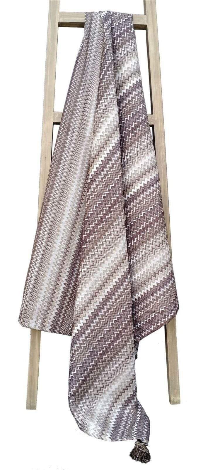 Olivia Rocco Mia Bohemian Tasselled Throw Blanket and Cushion Cover