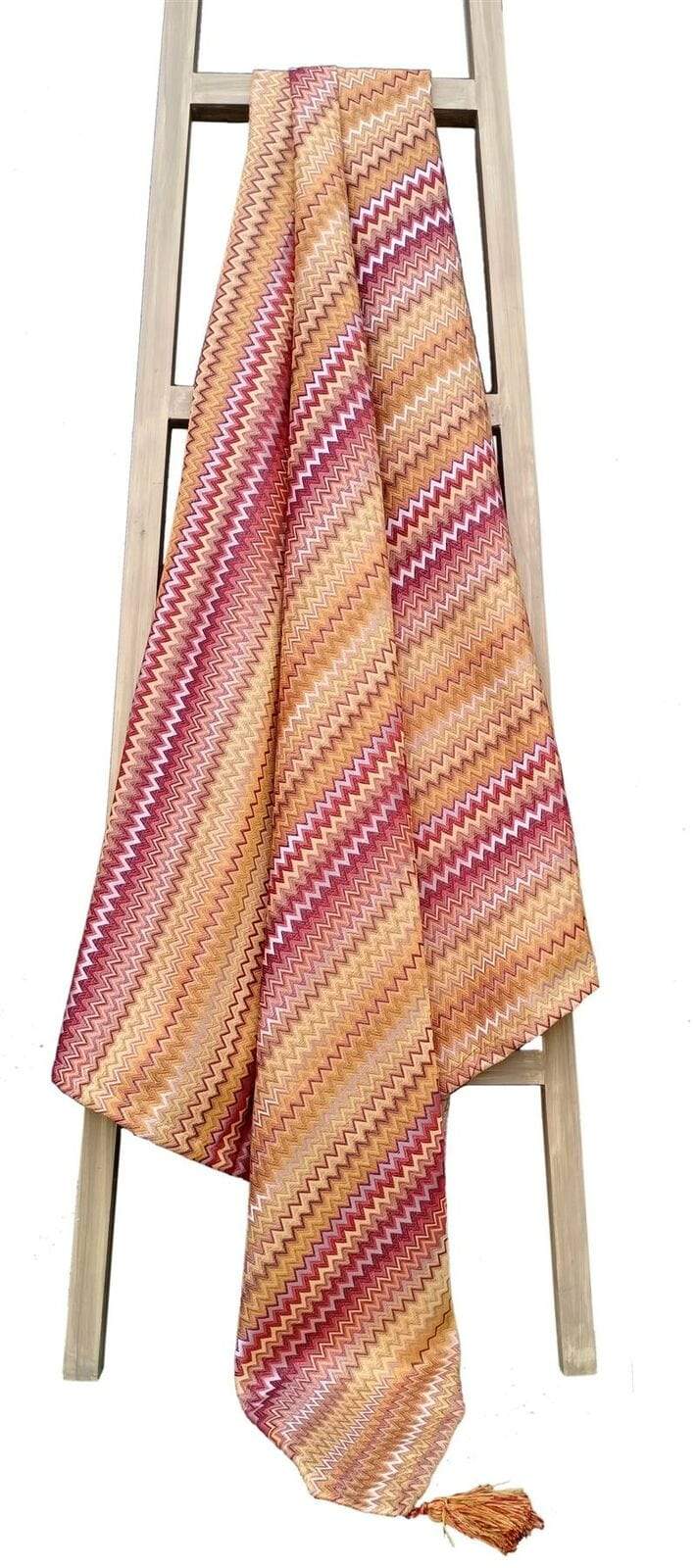 Olivia Rocco Mia Bohemian Tasselled Throw Blanket and Cushion Cover