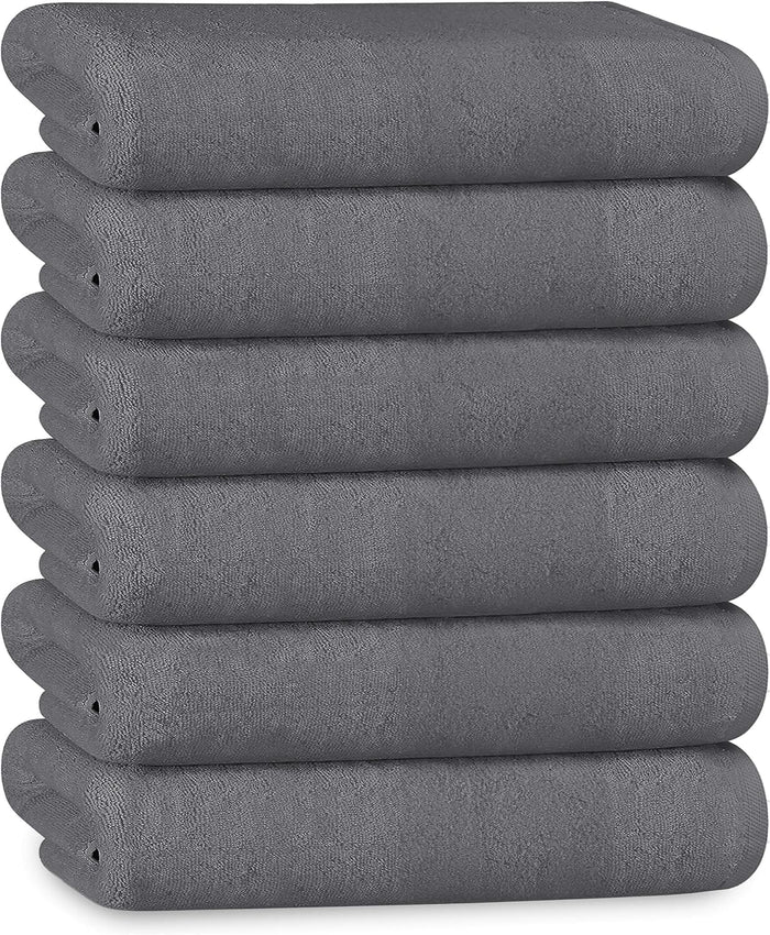 Olivia Rocco 500gsm Cotton Towel Multipacks, White or Grey, Grey, 6 Pack Hand Towels