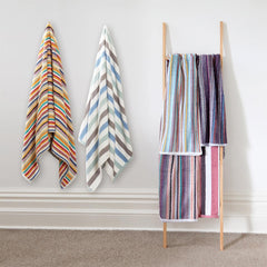 Olivia Rocco Recycled Cotton Stripe Towels, Set of 6, Assorted Colours
