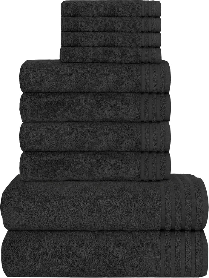 Olivia Rocco Monaco 10 Piece Egyptian Cotton Towel Set, 500gsm, Slate Blue