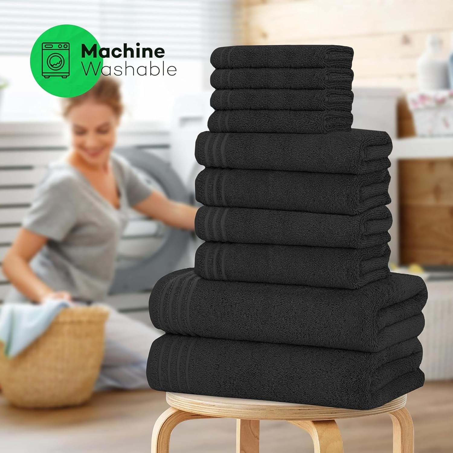 Olivia Rocco Monaco 10 Piece Egyptian Cotton Towel Set, 500gsm