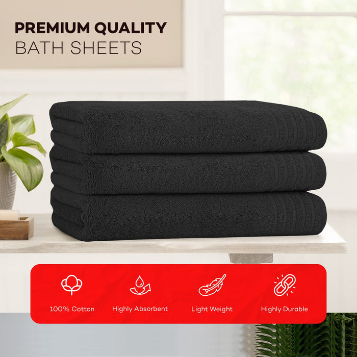 Olivia Rocco Monaco Bath Sheets, Pack of 3, 500gsm 100% Cotton, image 2