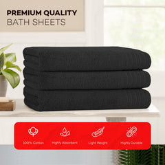 Olivia Rocco Monaco Bath Sheets, Pack of 3, 500gsm 100% Cotton