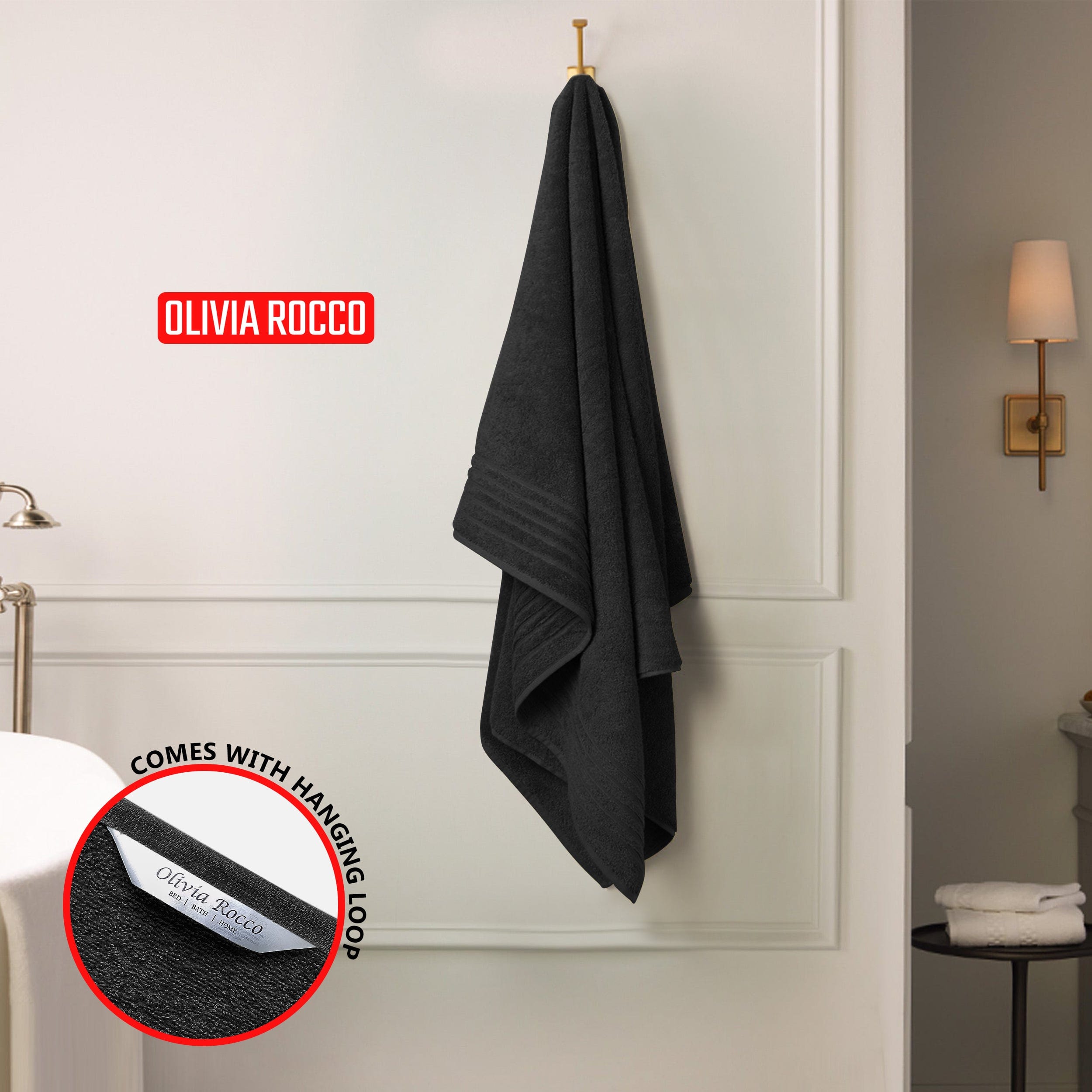 Olivia Rocco Monaco Bath Sheets, Pack of 3, 500gsm 100% Cotton