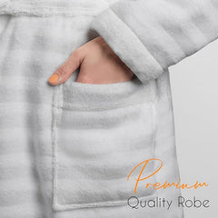 Olivia Rocco Hydro Ribbed 100% Cotton Hooded Bath Robe, Unisex