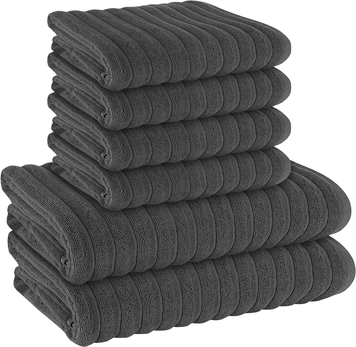 Olivia Rocco Ribbed Cotton Towels, 2 Bath Sheets or 6 Piece Bale