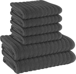 Olivia Rocco Ribbed Cotton Towels, 2 Bath Sheets or 6 Piece Bale