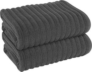 Olivia Rocco Ribbed Cotton Towels, 2 Bath Sheets or 6 Piece Bale
