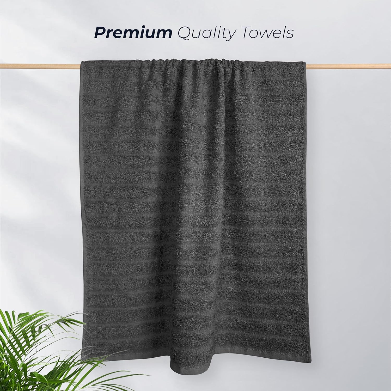 Olivia Rocco Ribbed Cotton Towels, 2 Bath Sheets or 6 Piece Bale