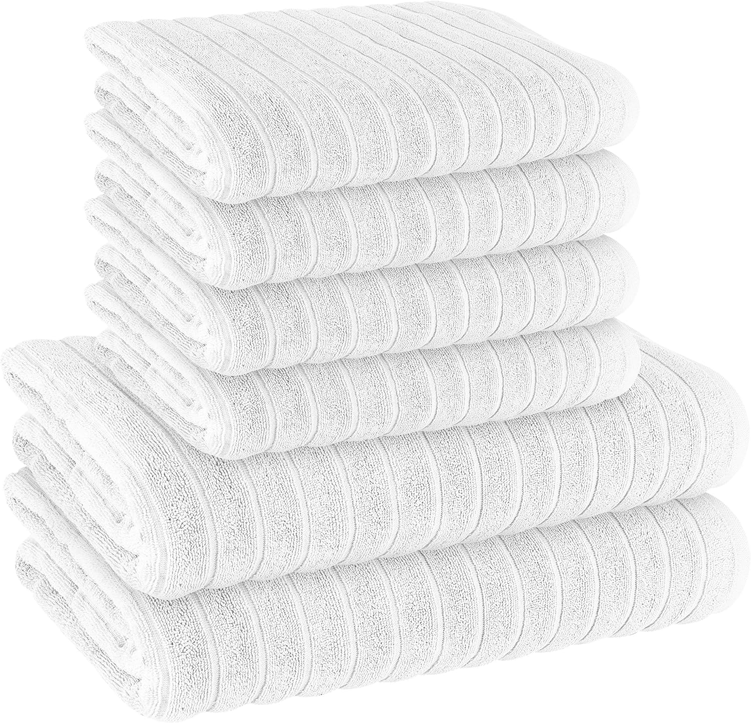 Olivia Rocco Ribbed Cotton Towels, 2 Bath Sheets or 6 Piece Bale