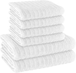 Olivia Rocco Ribbed Cotton Towels, 2 Bath Sheets or 6 Piece Bale