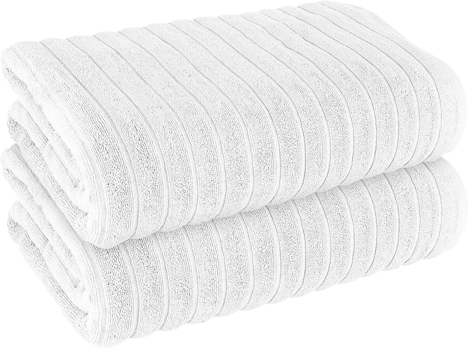 Olivia Rocco Ribbed Cotton Towels, 2 Bath Sheets or 6 Piece Bale