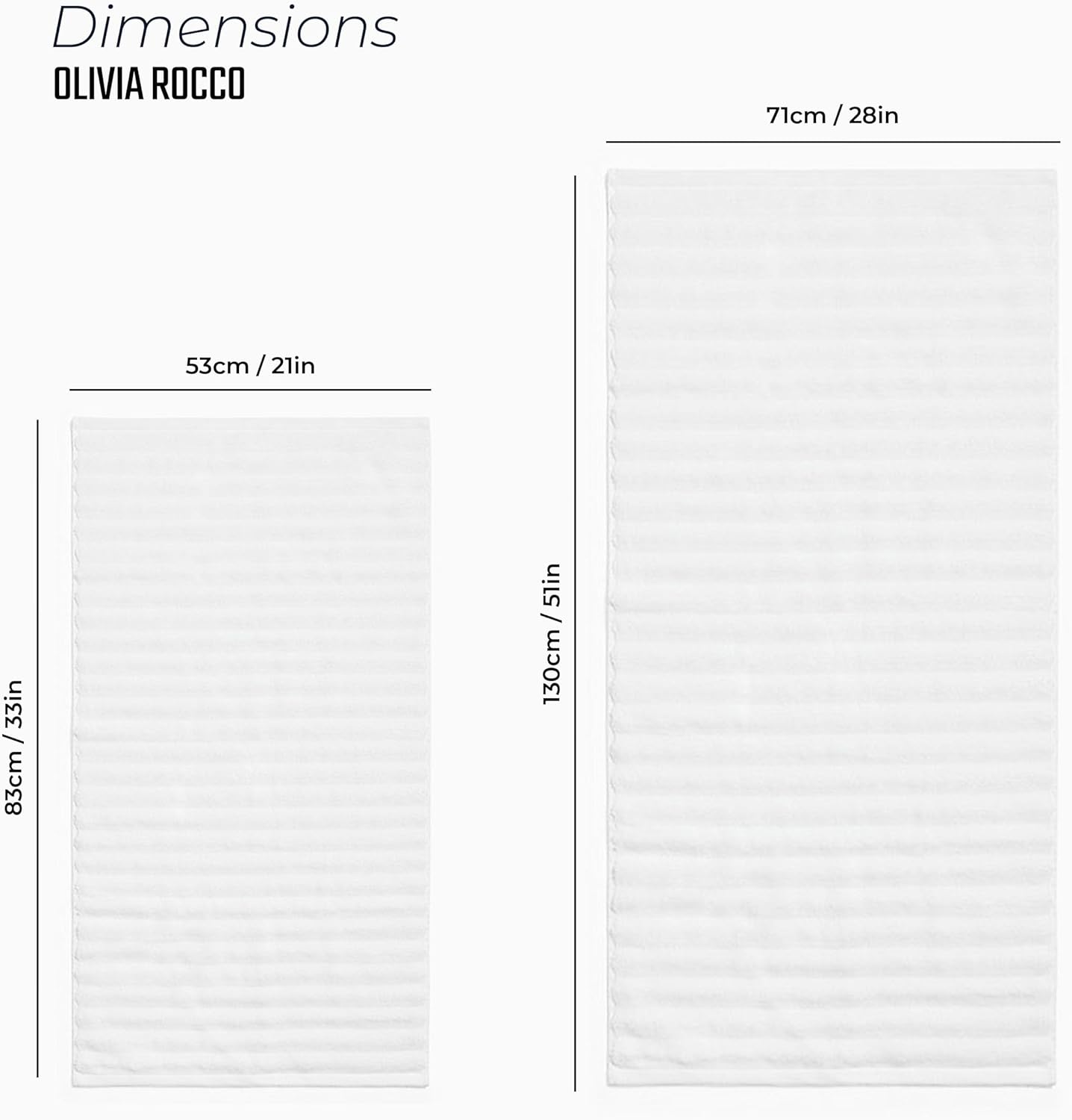 Olivia Rocco Ribbed Cotton Towels, 2 Bath Sheets or 6 Piece Bale