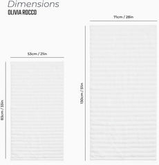 Olivia Rocco Ribbed Cotton Towels, 2 Bath Sheets or 6 Piece Bale