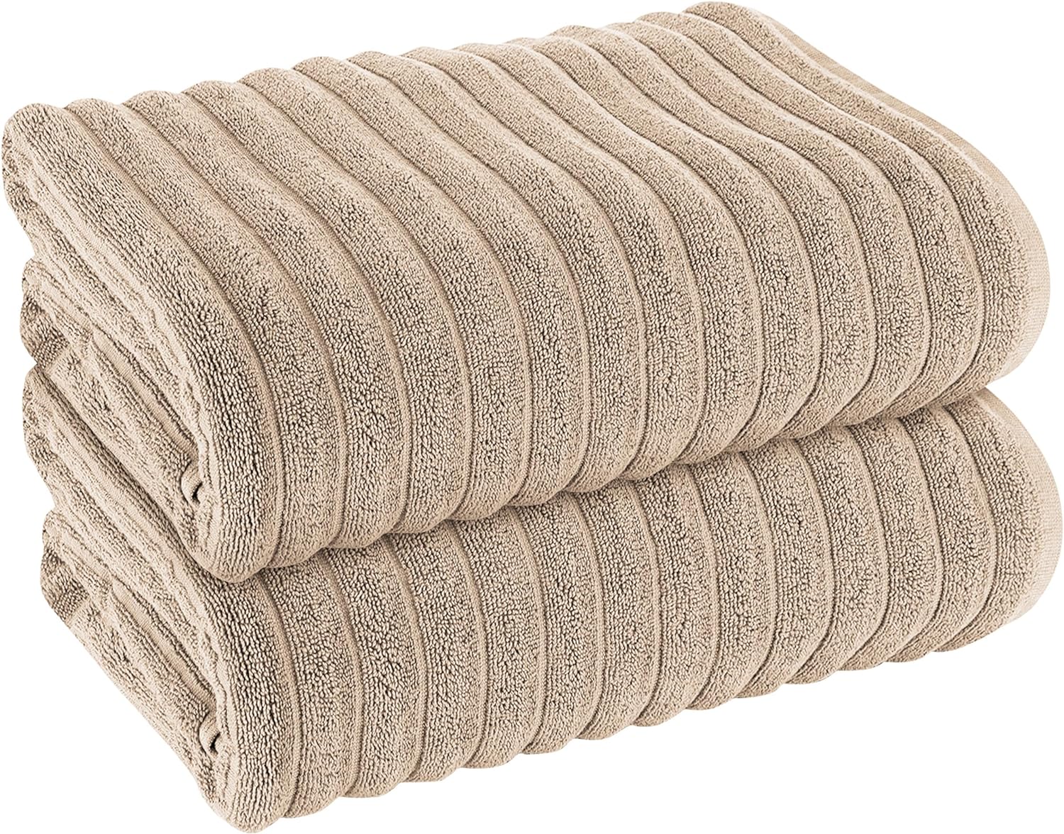 Olivia Rocco Ribbed Cotton Towels, 2 Bath Sheets or 6 Piece Bale