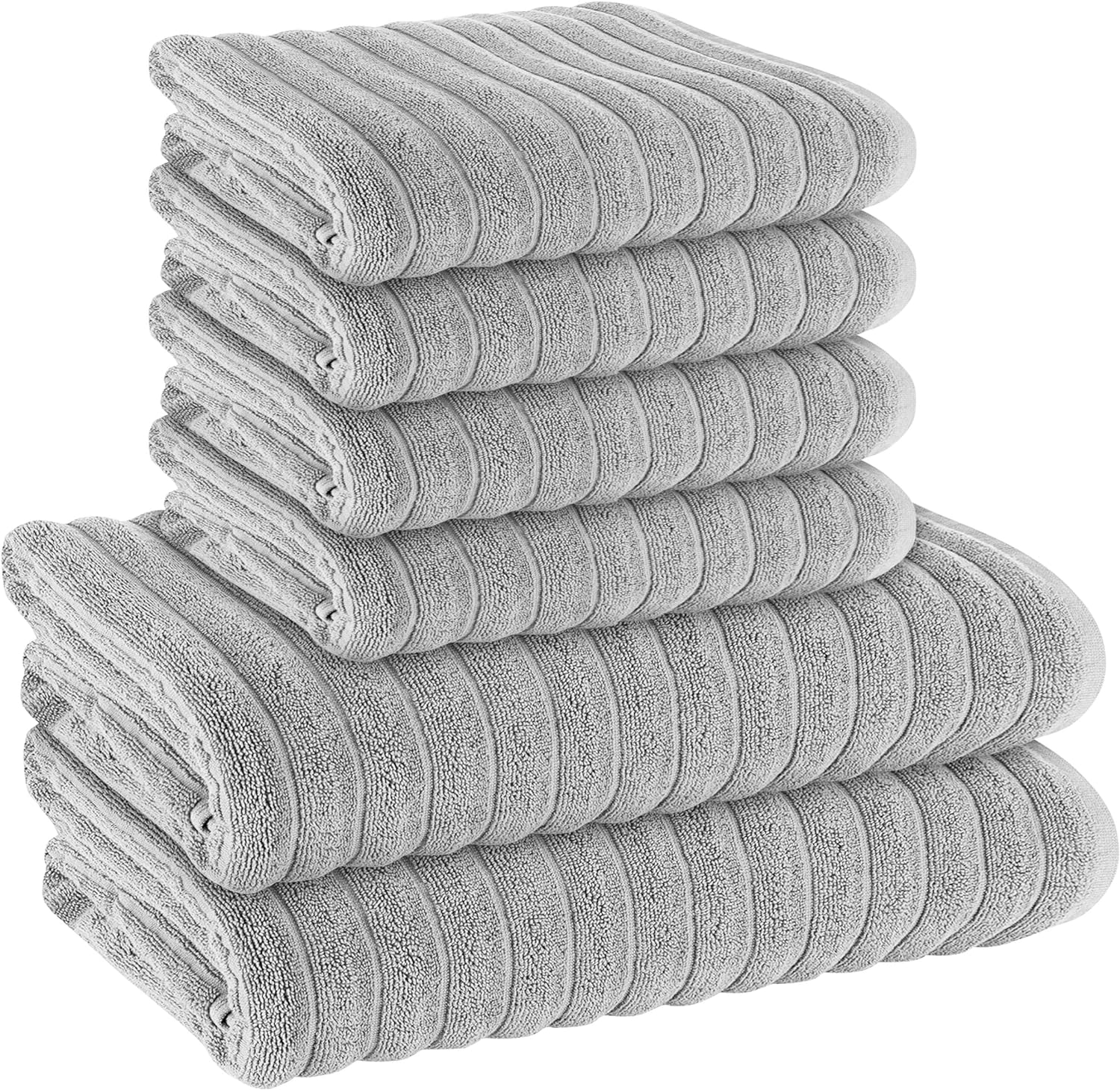 Olivia Rocco Ribbed Cotton Towels, 2 Bath Sheets or 6 Piece Bale