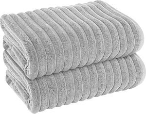 Olivia Rocco Ribbed Cotton Towels, 2 Bath Sheets or 6 Piece Bale