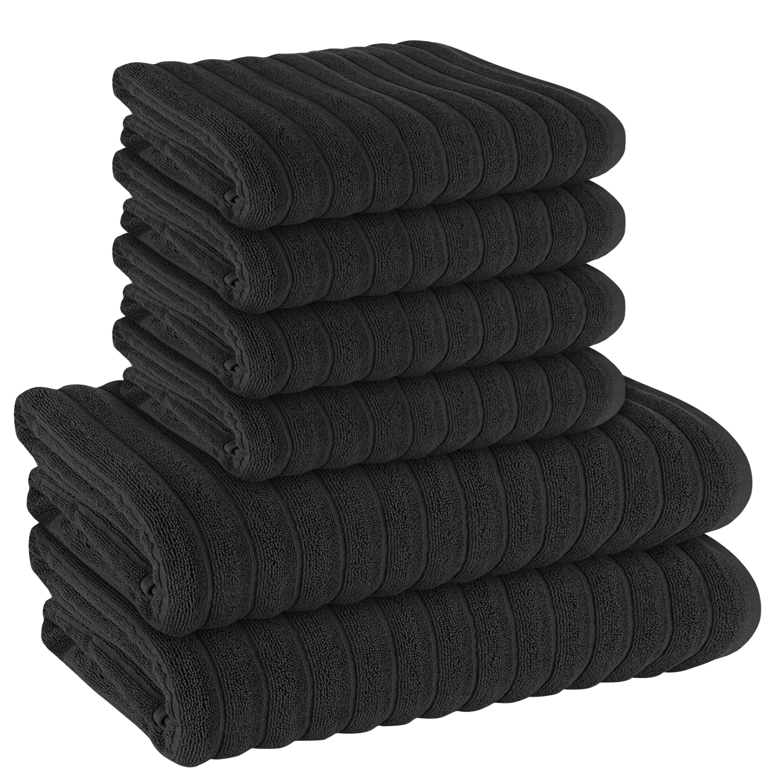 Olivia Rocco Ribbed Cotton Towels, 2 Bath Sheets or 6 Piece Bale