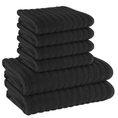 Olivia Rocco Ribbed Cotton Towels, 2 Bath Sheets or 6 Piece Bale