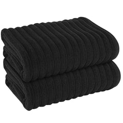 Olivia Rocco Ribbed Cotton Towels, 2 Bath Sheets or 6 Piece Bale