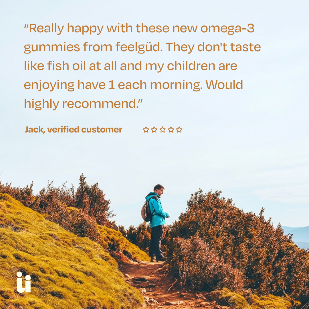 Omega-3 Gummies – Algae DHA with Vitamin D3, Vegan, No Fishy Aftertaste
