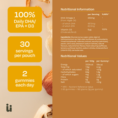 Omega-3 Gummies – Algae DHA with Vitamin D3, Vegan, No Fishy Aftertaste