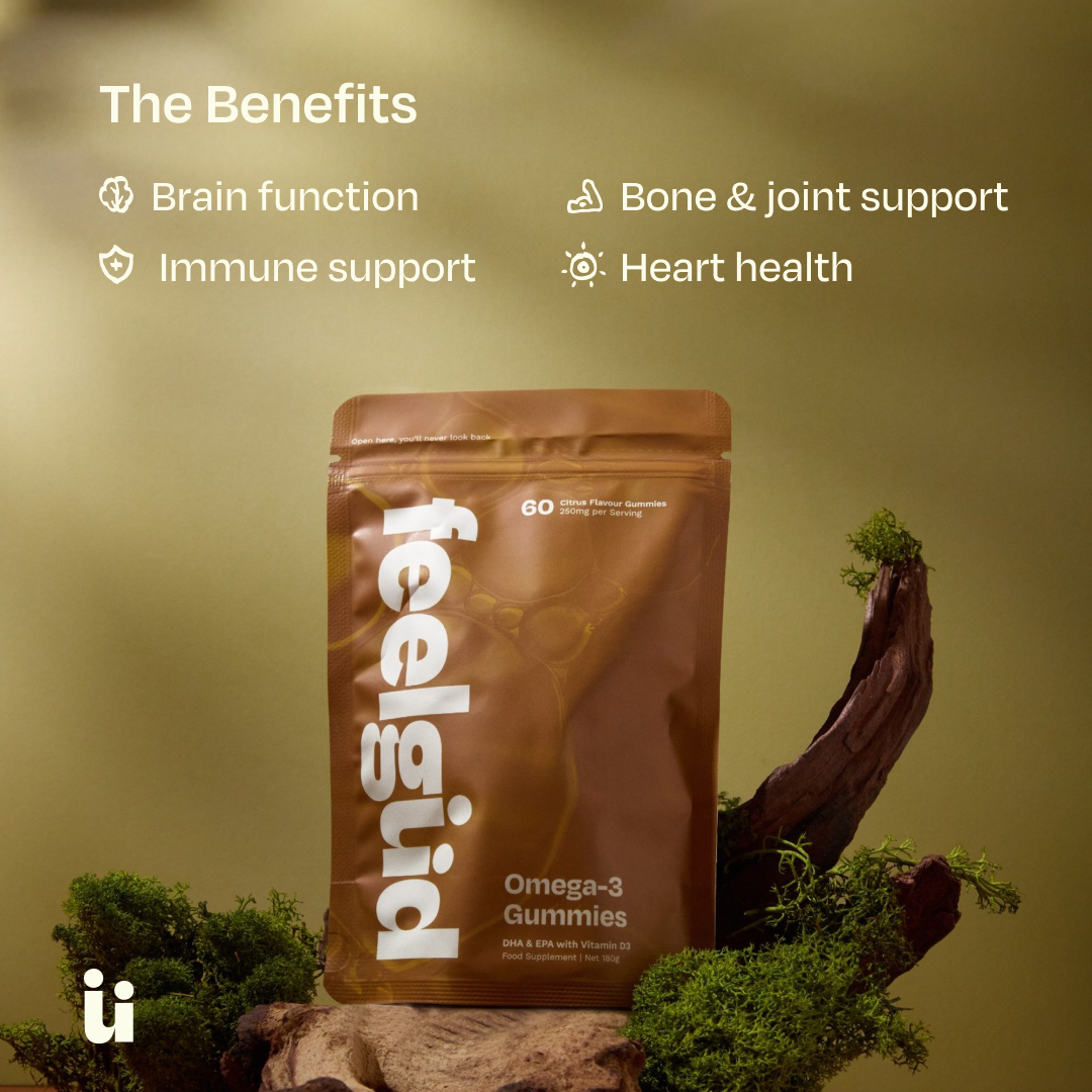 Omega-3 Gummies – Algae DHA with Vitamin D3, Vegan, No Fishy Aftertaste
