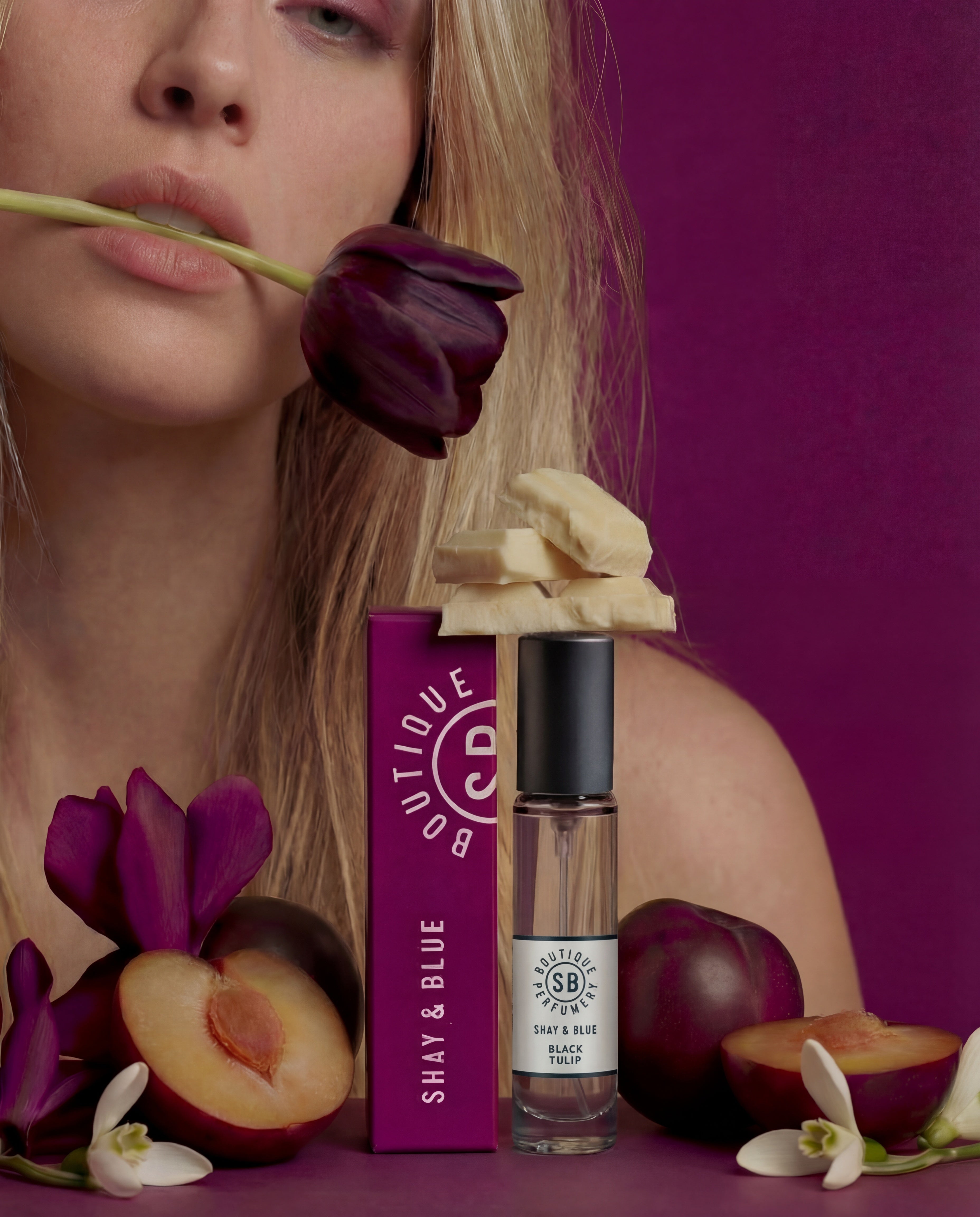 Black Tulip 10ml Purse Spray – Plum, White Chocolate & Cyclamen