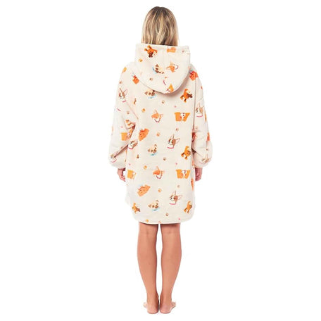 Oversized Dogs Hooded Reversible Sherpa Blanket Fleece Hoodie