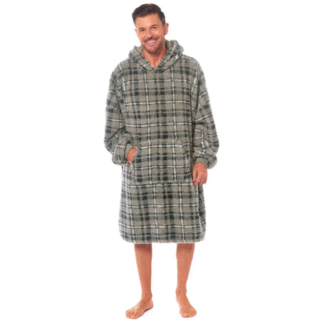 Oversized Men's Hooded Blanket Sweatshirt With Sherpa Lining Cotton Rich Super Soft Everyday