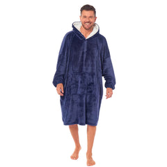 Oversized Men's Hooded Blanket Sweatshirt With Sherpa Lining Cotton Rich Super Soft Everyday