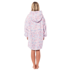 Oversized Rainbow Hooded Blanket Sweatshirt With Sherpa Fur Lining