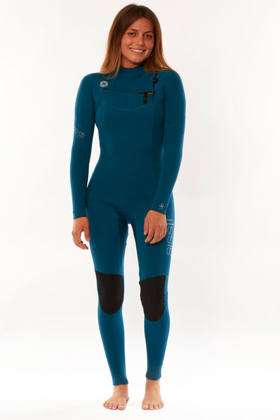 Sisstrevolution Women's 7 Seas 3/2mm Chest Zip Wetsuit, Full Suit
